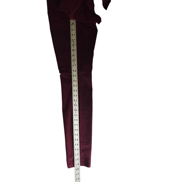 Nine West Vintage America Corduroy Skinny Pants Size 6 Burgundy Stretch - Picture 6 of 6